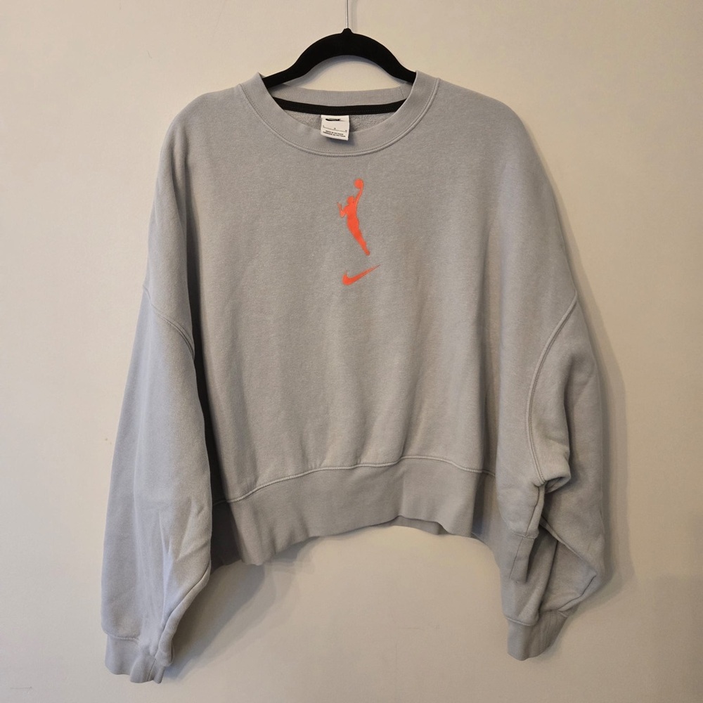 Nike Gray Sweatshirt with Orange Logo
